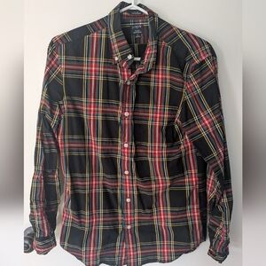 J. Crew Men's Multicolor Plaid Button Down Shirt, Slim Untucked, Mens Small